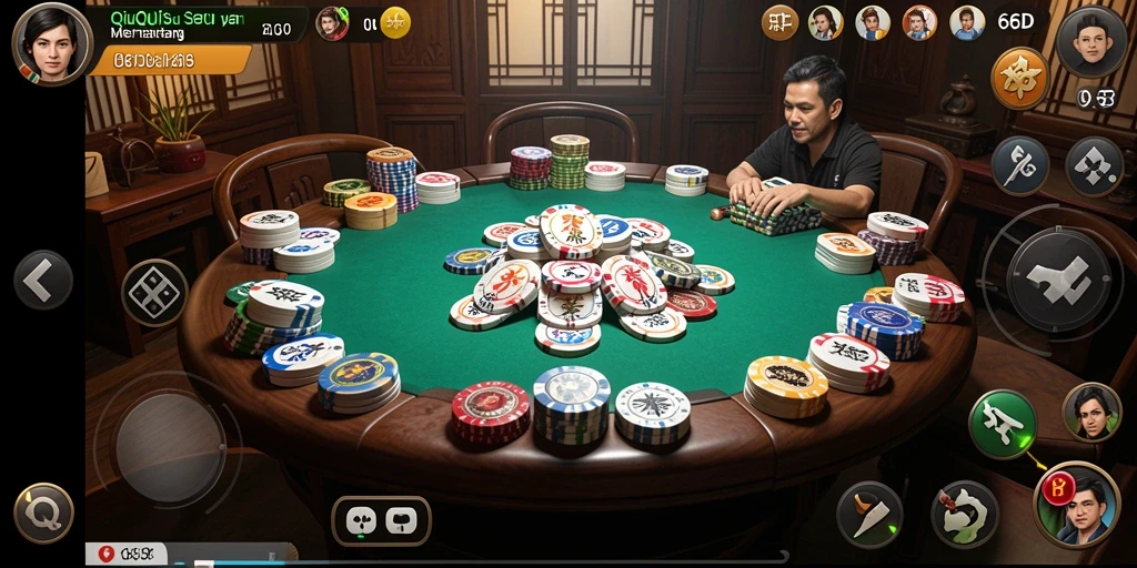 Tampilan gameplay QiuQiu yang seru dan kompetitif.