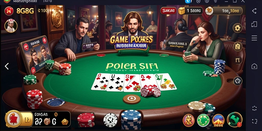 Gameplay seru di 8G8G dengan berbagai mode poker.