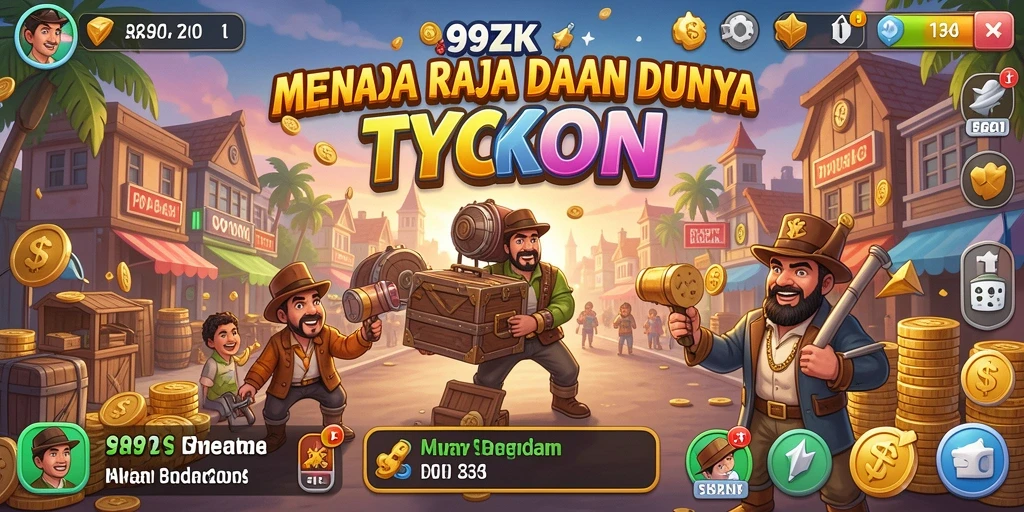 Tampilan gameplay menarik di dalam 99ZK saat membangun bisnis.