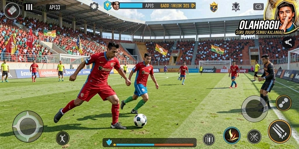 Tangkapan layar dari gameplay API33 yang menampilkan aksi olahraga seru.