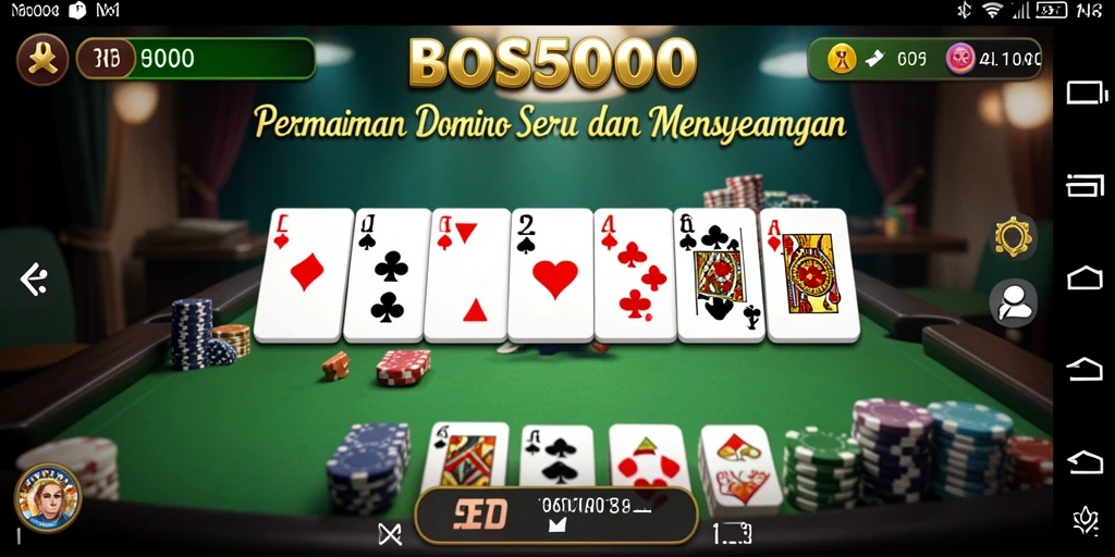 Tampilan permainan Domino yang seru dan menarik di BOS5000.