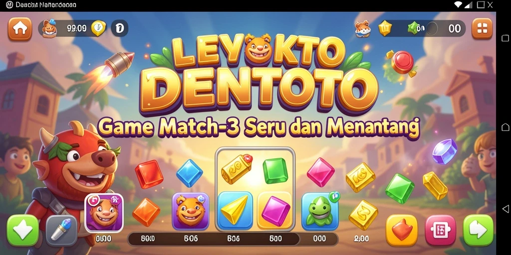 Tampilan menarik dari gameplay DENTOTO, cocok untuk penggemar Match-3.