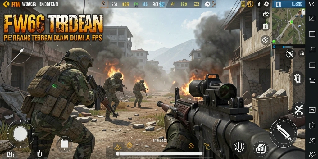 Screenshot pertandingan intens dalam game FPS FW66.