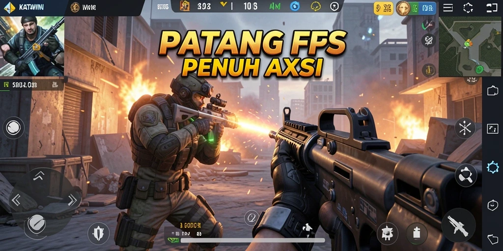 Tampilan gameplay KATAWIN dengan aksi tembak-menembak yang mendebarkan.