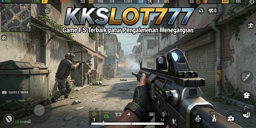 Screenshot aksi seru dalam gameplay KKSLOT777 FPS.
