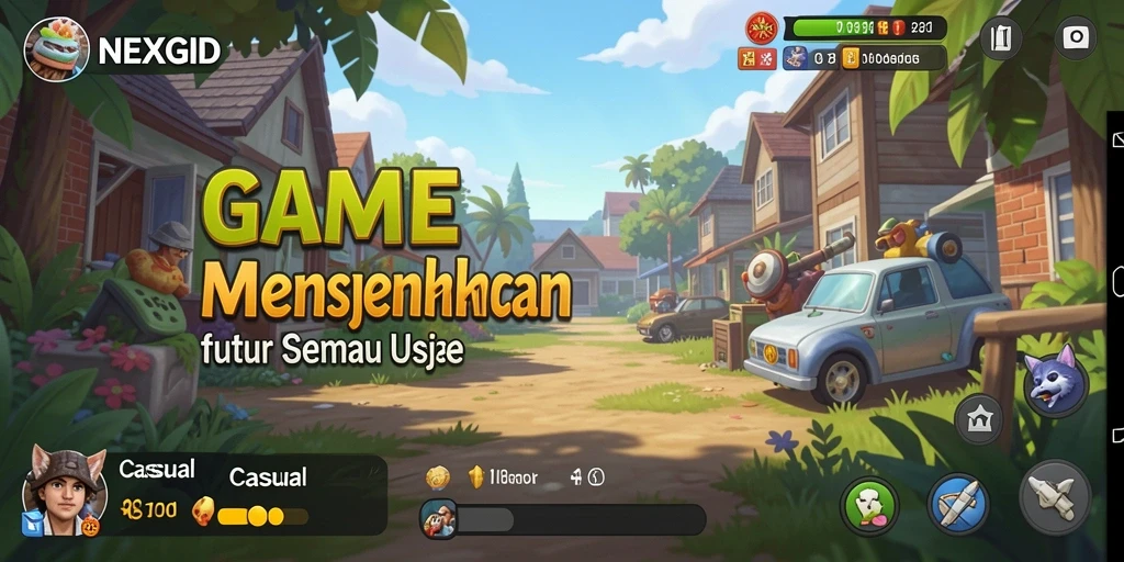 Tangkapan layar NEXGID menampilkan gameplay penuh warna dan menyenangkan.