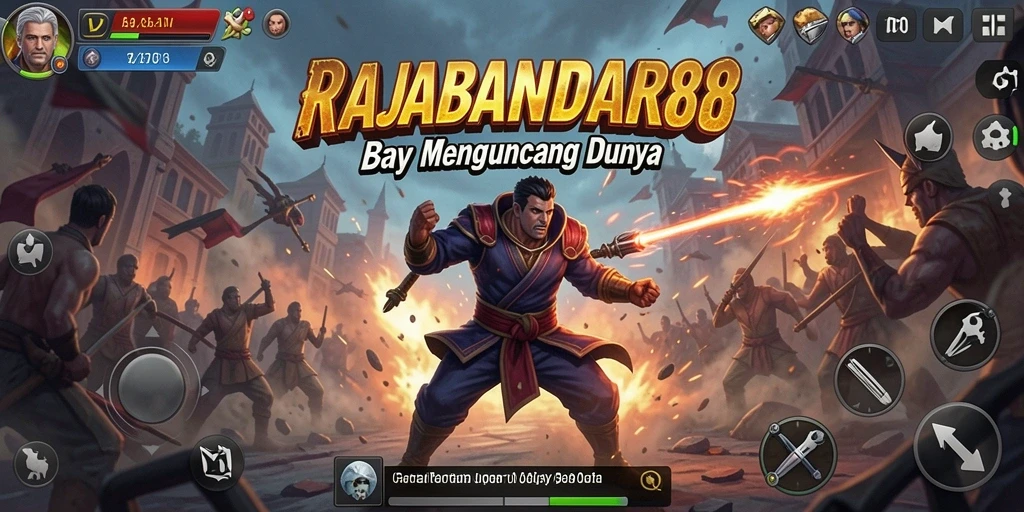 Tampilan gameplay RAJABANDAR88 dengan pertarungan yang epik dan karakter yang menakjubkan.