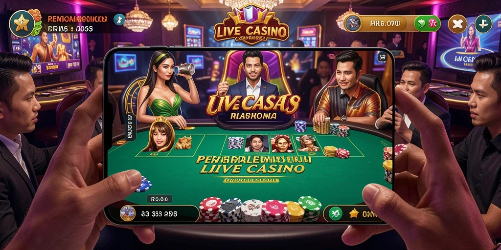 Tampak gameplay Live Casino di RR33 dengan dealer profesional dan permainan menarik.