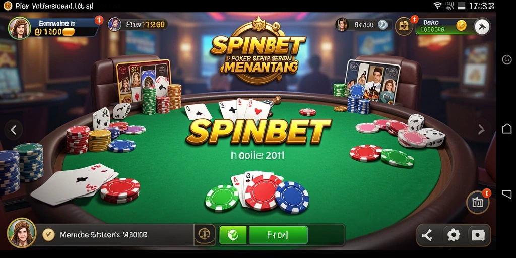 Tampilan gameplay seru SPINBET saat bermain poker online.