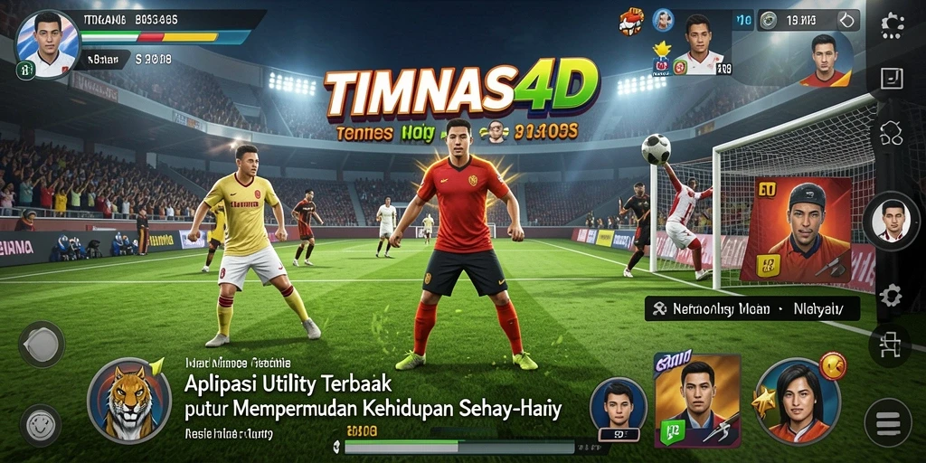 Tampilan utama TIMNAS4D dengan fitur-fitur aplikasi Utility yang menonjol.